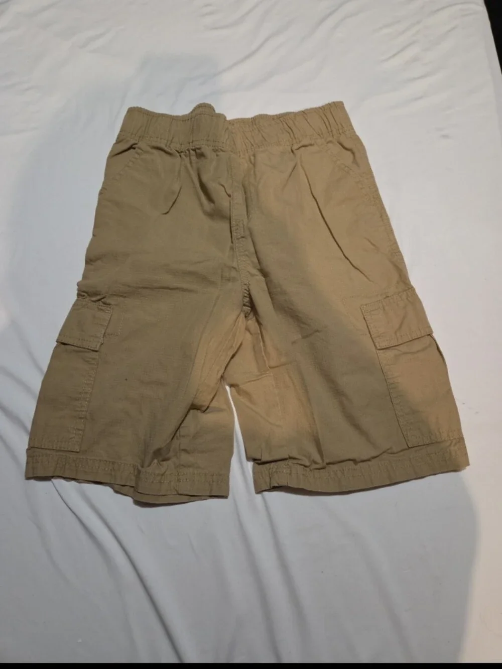 Children's Place boys size 12 khaki cargo shorts #06